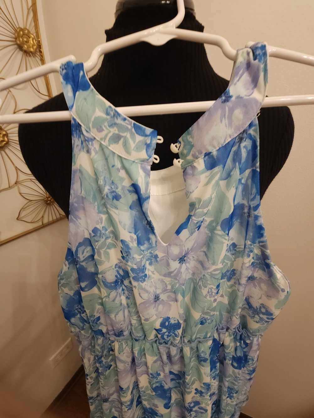 Blue & Aqua Floral Tiered Maxi Dress - Picture 3 of 7